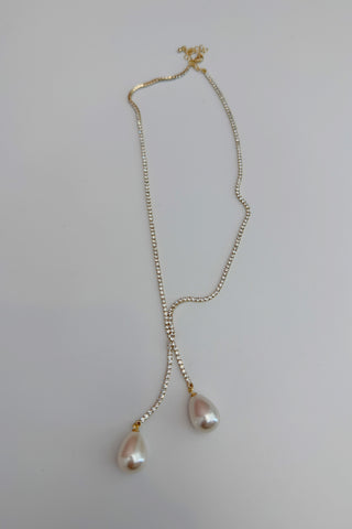 Lariat Vegan Pearl Necklace