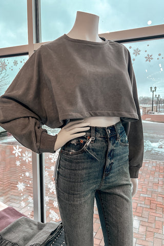 Mineral Wash Cropped Pullover