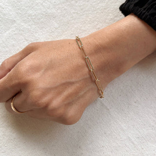 18k Gold Large Paperclip Bracelet
