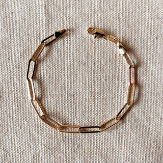 18k Gold Large Paperclip Bracelet