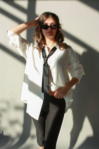 Pinstripe Slim Leg Capri