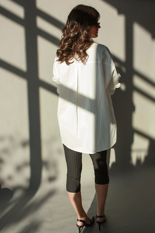 Pinstripe Slim Leg Capri