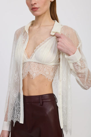 Eyelash Lace & Bralette Blouse