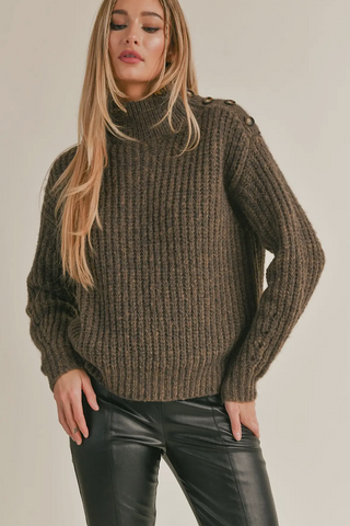 Shoulder Buttoned Sweater