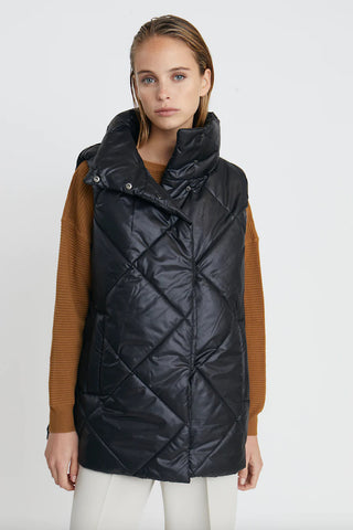 Long Puffer Quilted Vest