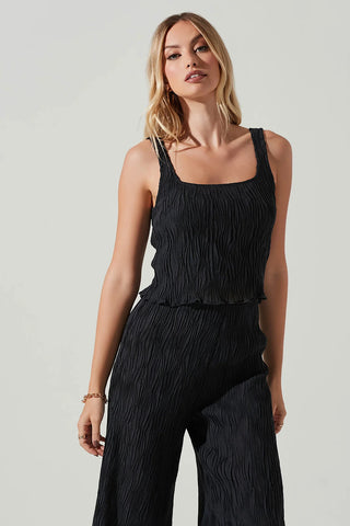 Textured Square Neck Tank Top