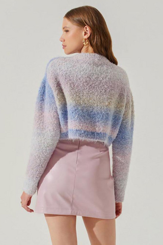 Blue Ombre Cropped Sweater