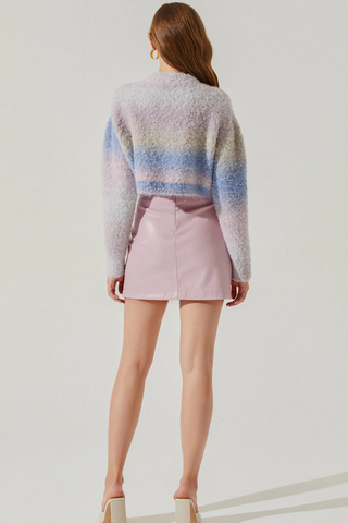 Blue Ombre Cropped Sweater