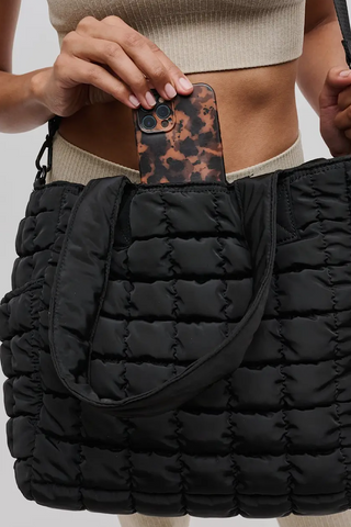 Quilted Puffer Nylon Tote