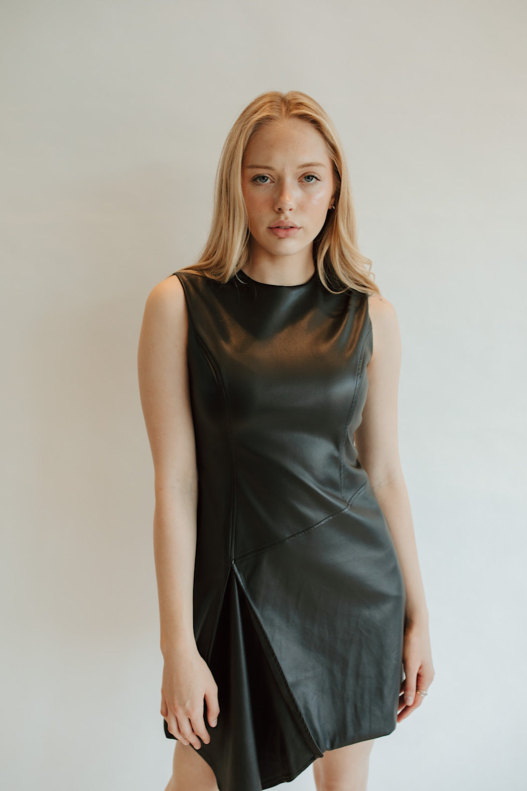 Vegan Leather Mini Dress Small / Black Vegan Leather Mini Dress Small / Black