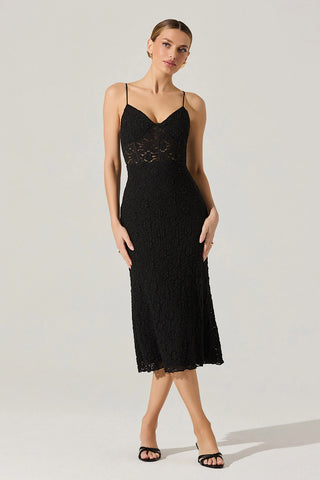 Floral Lace Bodice Dress OMONI BOUTIQUE Floral Lace Bodice Dress OMONI BOUTIQUE