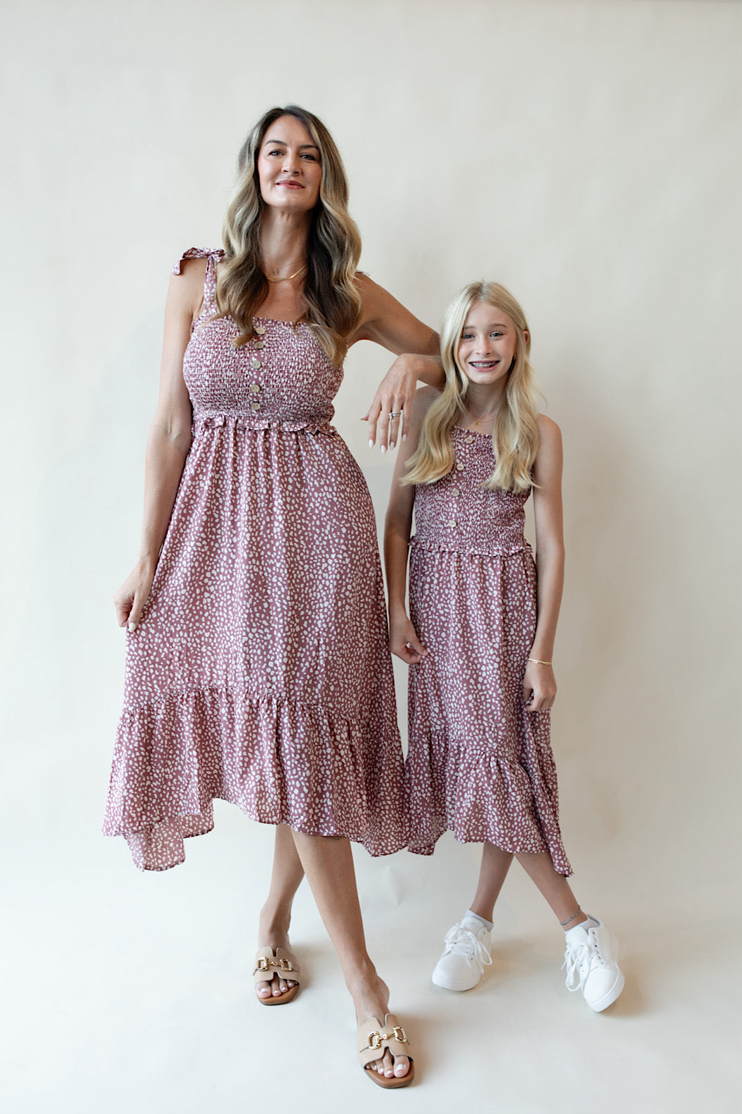 mom and me smocked dresses Mom & Me Smocked Ruffle Dress