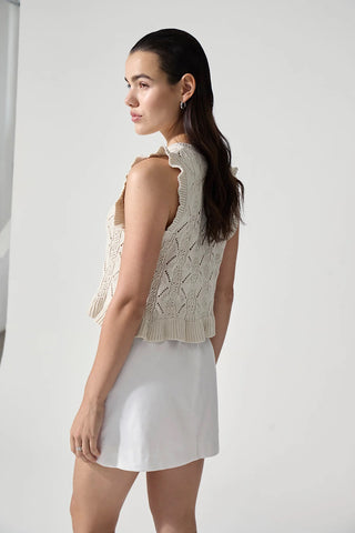 Ruffle Intricate Knit Top