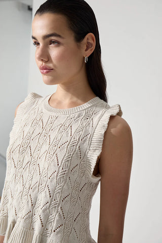 Ruffle Intricate Knit Top
