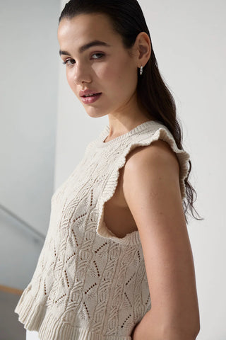 Ruffle Intricate Knit Top