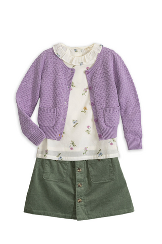 Youth Corduroy Button Skirt