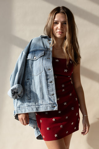 Embellished Pearl Mini Skirt