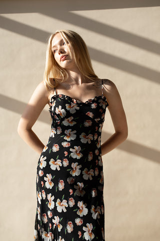 Sweetheart Ruffle Floral Dress