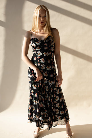 Sweetheart Ruffle Floral Dress