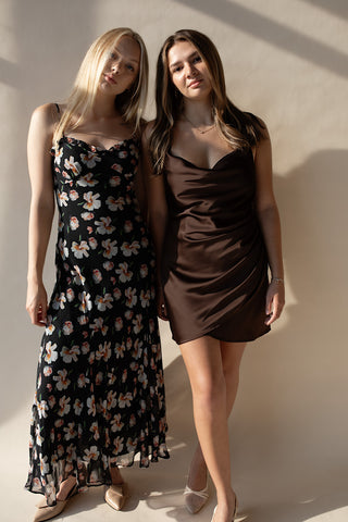 Silky Chocolate Slip Dress