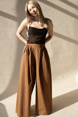 Wide Leg Cotton Trouser