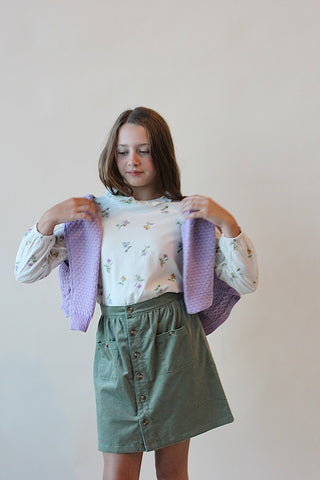 Youth Corduroy Button Skirt