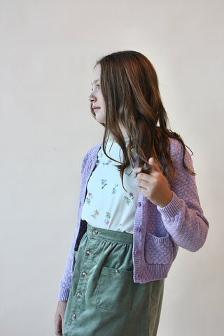 Youth Lavender Textured Cardigan
