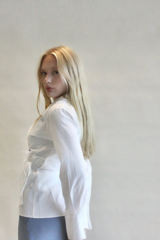 Wrap & Tie Cotton Blouse