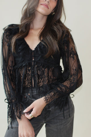 Intricate Lace Peplum Top