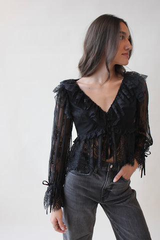 Intricate Lace Peplum Top