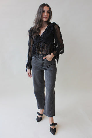 Intricate Lace Peplum Top