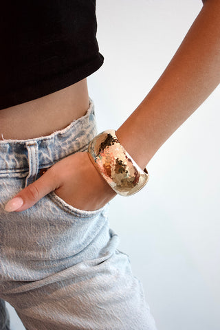 Hammered Alloy Cuff Bracelet