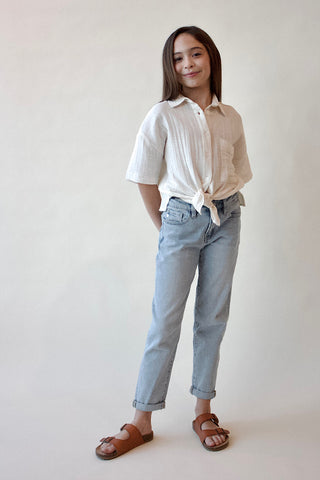 Youth Muslin Button Up Top
