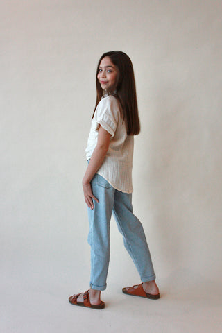 Youth Muslin Button Up Top