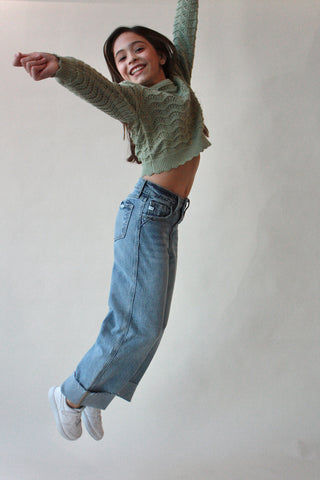 Youth 90's Cropped Cuff Jeans