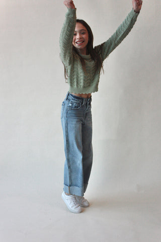 Youth 90's Cropped Cuff Jeans