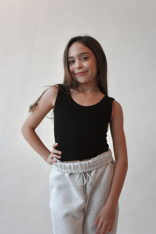 Youth Ribbed Crop Tank Top