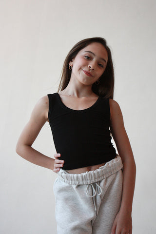 Youth Ribbed Crop Tank Top