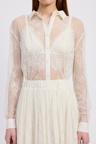 Eyelash Lace & Bralette Blouse