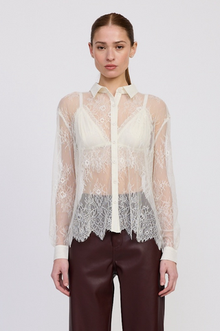 Eyelash Lace & Bralette Blouse