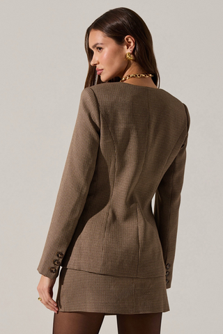 Tailored Collarless Blazer Jacket
