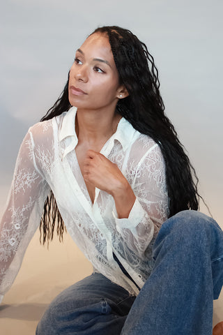 Eyelash Lace & Bralette Blouse