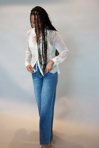 Wide Leg Drawstring Jean