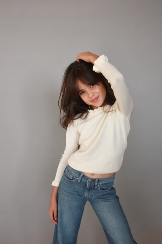 Youth Ruffle Edge Sweater