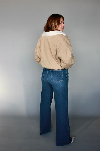 Aviator Crop Shearling Jacket