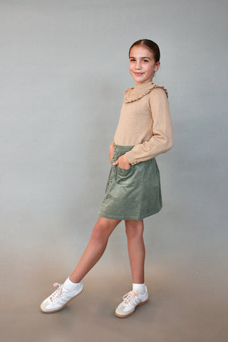 Youth Corduroy Button Skirt