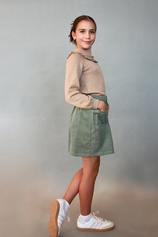 Youth Corduroy Button Skirt