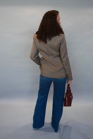 Tailored Collarless Blazer Jacket