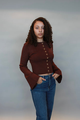 Bell Sleeve Fitted Sweater
