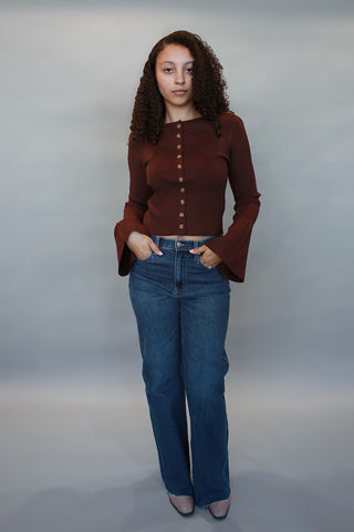 Bell Sleeve Fitted Sweater